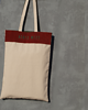 torby XXL Torba typu shopper z grubej tkaniny i skóry 6