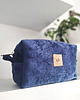 kosmetyczki Kosmetyczka z puchatego weluru Granatowa 1