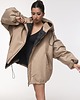 kurtki damskie Kurtka bomber hoodie oversize mocca 3