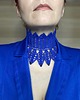 chokery Koronkowy chabrowy kobalt  naszyjnik retro vintage wiktoriańska kolia retro 3