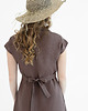 sukienki midi damskie Lniana Sukienka MARIGOLD dark chocolate 6