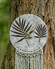 zegary Ceramiczny zegar ścienny z makramą handmade liście palmy 1