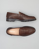 buty męskie Ciemnobrązowe skórzane buty męskie penny loafers F308 obuwie 2