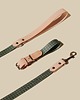 smycze i obroże dla psów i kotów Obroża Łączona Green Pepit / Nude Leather 2 cm 2
