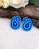 kolczyki soutache Largo kolczyki sztyfty sutasz z agatem niebieskie małe lekkie 2