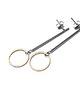 kolczyki srebrne Stick /ring silver and gold/  alloys collection 1