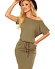 sukienki mini damskie 139-8 Sukienka sportowa - KHAKI 6