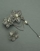 nausznice Nausznica i sztyft duże kwiaty perły wire wrapping 2