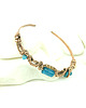 bransoletki wire wrapping Miedziana bransoleta mankietowa z apatytem 4