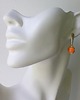 kolczyki z kamieniami Eleganckie kolczyki sztyfty pozłacane Chalcedon neonowy oranż 1