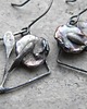 kolczyki wire wrapping Fioletowe perły  -  kwiaty   -  kolczyki 1