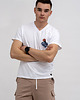 t-shirty męskie T-shirt męski  biały do V z nadrukiem 1