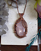 wisiory Miedziany wisiorek wire wrapping z różowym kwarcem 3