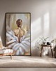obrazy Baletnica na lnianym płótnie Ręcznie malowany obraz Olejny XXL kobieta 2