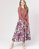 spódnice midi Spódnica rozkloszowana w malowane kwiaty 1