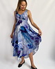 sukienki maxi damskie SUKIENKA maxi z dwustronnym dekoltem, autorski print pastel MEDUZY 100% wiskoza 1