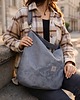 torby na ramię Zamszowa duża torba worek Szara 3