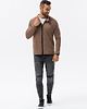 bluzy męskie Bluza męska rozpinana bez kaptura - brązowa V6 B1071 2