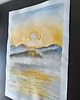 grafiki i ilustracje Złote akwarele 30x42 słońce morze zachód szlagmetal złoto folia Golden Sun 4