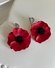 kolczyki z masy plastycznej Kolczyki maki z gliny polimerowej. Handmade 1