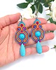 kolczyki soutache Etno kolczyki sutasz z howlitami kolorowe barwne wiosenne 1