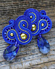 kolczyki soutache Kobaltowo złote  kolczyki soutache 4