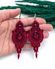 kolczyki soutache Kolczyki sutasz bordowe wieczorowe Margo eleganckie z kryształkiem 1