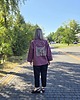 marynarki damskie Kimono z cienkiej wełny różowe oko z frędzlami. 3