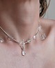 chokery Srebrny choker z przezroczystym kwarcem. Krople deszczu 2