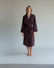 szlafroki damskie Szlafrok narzutka kimono w owoce na granacie 1
