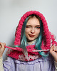 czapki damskie Balaclava alpaka  i jedwab handmade, ręcznie szydełkowana zimowa kominiarka 5