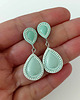 kolczyki z masy plastycznej Miętowe kolczyki handmade, eleganckie kolczyki krople 2