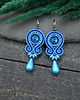 kolczyki soutache Kolczyki sutasz niebieskie chabrowo turkusowe Cleo z dużą łezką 2