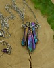 wisiory Naszyjnik talizman surowy kwarc tytanowy kolorowy wire wrapping 2