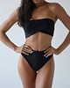 stroje kąpielowe i kostiumy kąpielowe damskie Chia Dół - Simple Black Dół kąpielowy bikini z wysokim stanem 5