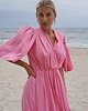 sukienki maxi damskie CS - Elegancka sukienka z rozcięciem Pink Pearl 5