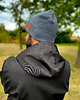 czapki i kapelusze męskie Męska bawełniana czapka beanie logo ekoskórka Ciemny szary 4
