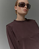 bluza bez kaptura damska Bluza Art z bawełny z poduchami choclate 3
