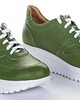 sneakersy damskie Sneakersy skórzane - sznurowane    (7040) 2