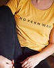 t-shirt damskie T-shirt musztardowy NO FCKN WAY. 1