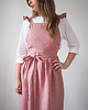 fartuchy kuchenne Lniany fartuszek retro DUSTY PINK 3