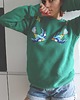 bluza bez kaptura damska Zielona bluza damska bez kaptura z jaskółkami 4