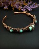 bransoletki wire wrapping Ozdobna bransoleta mankietowa z amazonitem 6