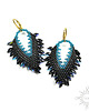 kolczyki - inne Derven, czarnoniebieskie smocze kolczyki, beading 3