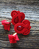 kolczyki soutache Czerwone  kolczyki soutache z kwiatami 3