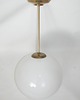 lampy wiszące Lampa wisząca Mid Century Modern, lata 50., mosiądz i szkło, kula 25 cm 1