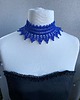 kolie Kobaltowy koronkowy choker z lapis lazuli 1
