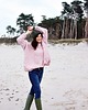 swetry damskie  Sweter handmade oversize  z wełną  pudrowy róż 2