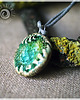 wisiory Szmaragdowy wisior ceramiczny SEAGLASS, naszyjnik z duszą 2