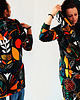 bluza z kapturem damska African Batic długa bluza oversize z wzorzystej tkaniny 1